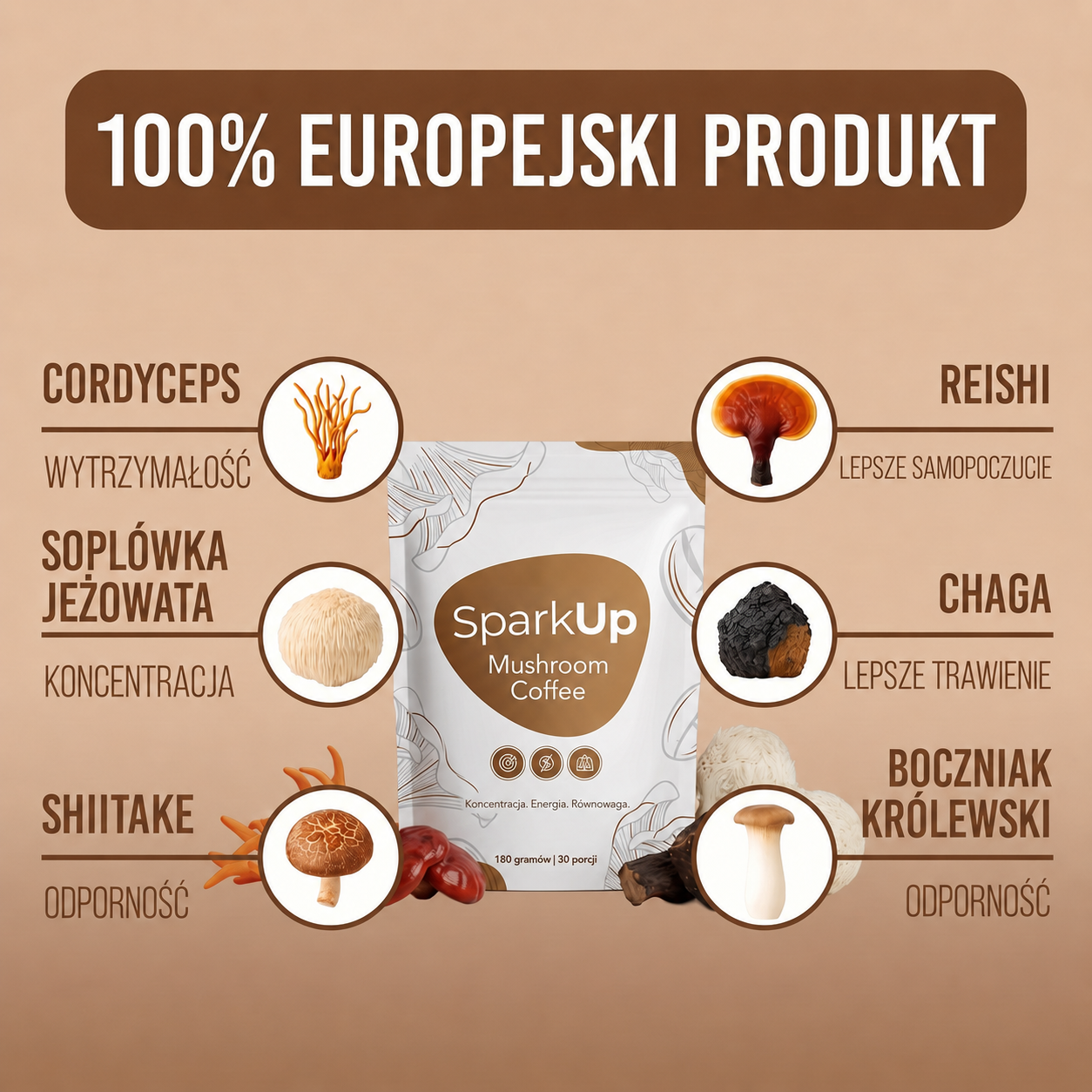 SparkUp™ - Specjalna kawa z grzybami /30 porcji/